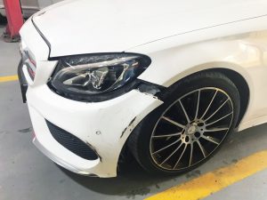 mbenz mercedes benz c 200 front accident repair before 3