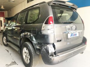toyota prado rear accident repair before picture 2