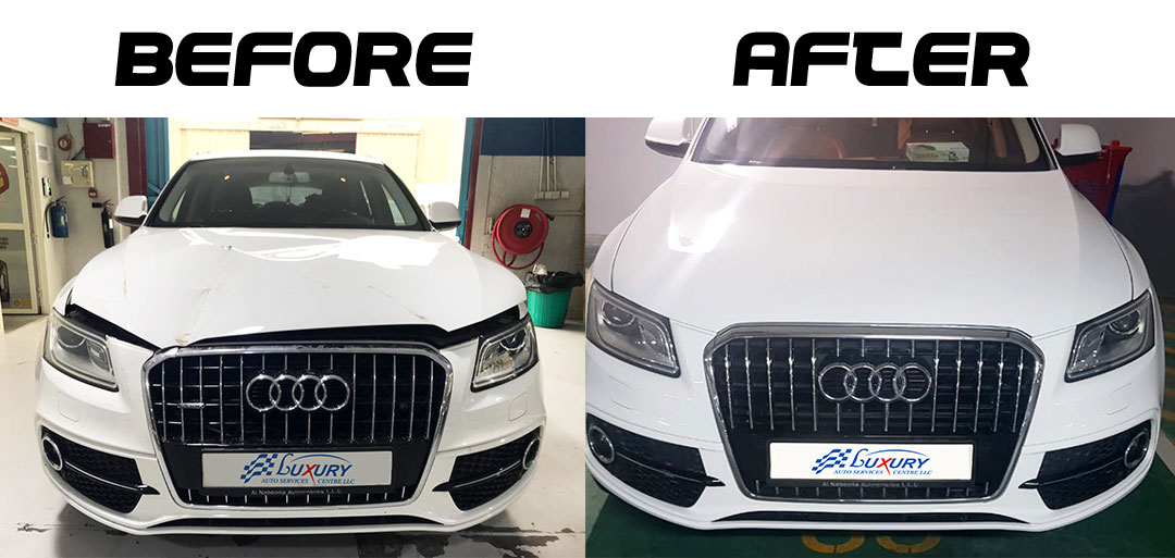 Audi Q5 - Front Accident Repair - Luxury Auto Service Dubai